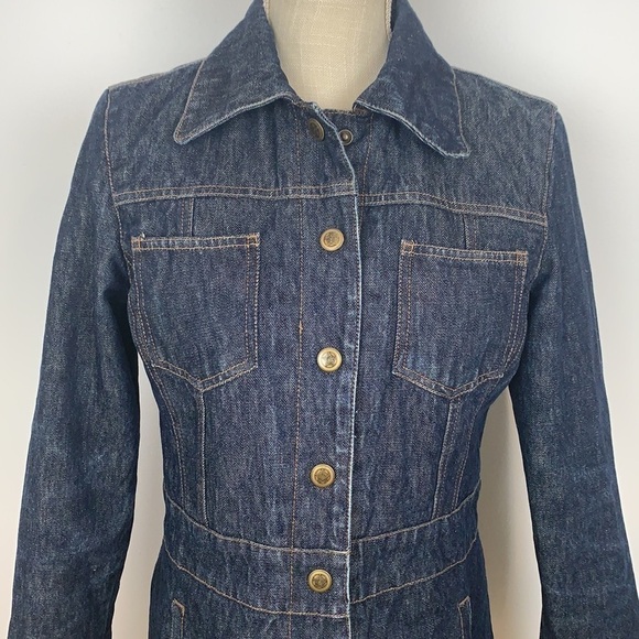 Nine West Gold Quilt Lined Denim Jean Jacket - Picture 2 of 13